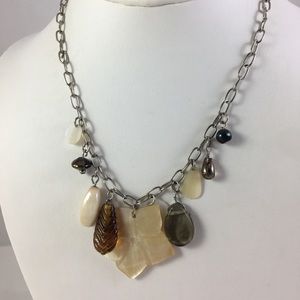 BoHo Chic Mother of Pearl Flower Pendant Necklace